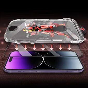 JRNLT iPhone 14 Pro Max Mattapuhelimen näytönsuojalle Räjähdyssuojattu karkaistu lasi näyttökalvo