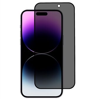 IPhone 15 Pro :lle Full Cover Matte Näytönsuoja 180 asteen Spy estävä karkaistu lasikalvo pölynsuojaverkolla