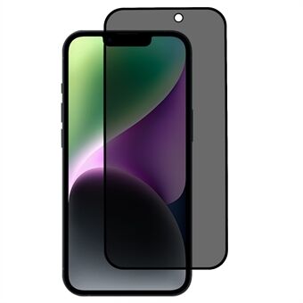 IPhone 15:lle Privacy Tempered Glass Film Full Cover 180-asteen Anti Spy Matte Näytönsuoja pölynsuojaverkolla