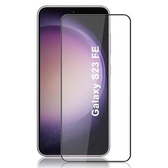 AMORUS Samsung Galaxy S23 FE Full Cover -näytönsuoja Räjähdyssuojattu silkkitulostus Täysliimakarkaistu lasikalvo - musta
