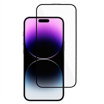 iPhone 15 Pro Max Silk Print -lasifolion täysiliimaava 9D-temperoidulla lasilla varustettu räjähdystä estävä kokonäytön suojakalvo
