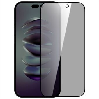 NILLKIN iPhone 15:lle Anti-peep näytönsuoja, naarmuja kestävä AGC-lasi, koko näytön kalvo