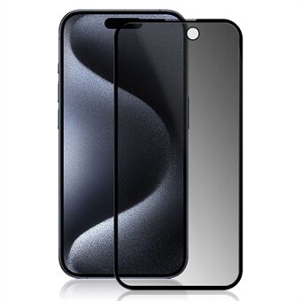 MOCOLO iPhone 15 Pro Maxin salakuuntelulta suojaavaa karkaistua lasista valmistettua näytönsuojakalvoa, jossa on täysi liimaus ja 3D kaareva reunus