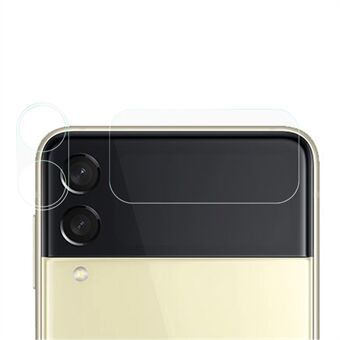 2 kpl / sarja karkaistu kameran linssikalvo, läpinäkyvä, täysin peittävä 2-in-1-takakameran suoja Samsung Galaxy Z Flip3 5G:lle