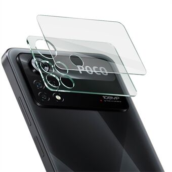 IMAK Xiaomi Poco X4 Pro 5G:lle Täyspeitto, läpinäkyvä kirkas karkaistu lasikameran linssikalvo + akryylilinssinsuojus
