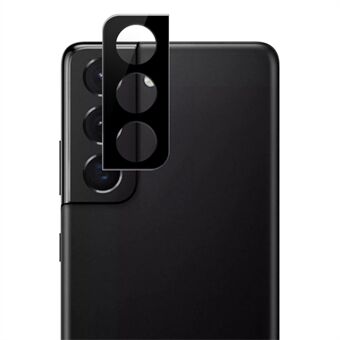 AMORUS-kameran linssinsuoja Samsung Galaxy S21 5G / S21+ 5G, pölynkestävä silkkitulostus HD kirkas karkaistu lasilinssin suojakalvo - musta