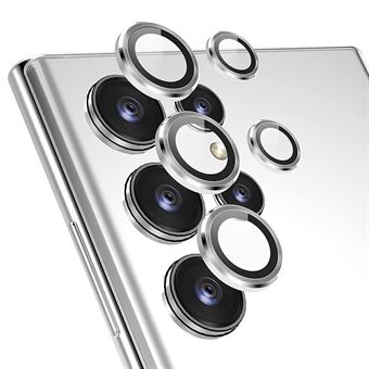 ENKAY HAT Prince Samsung Galaxy S23 Ultra 1-sarjan kameran linssisuoja alumiiniseoksesta karkaistu lasi yö ympyrä Ring suojus