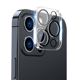 ENKAY HAT- Prince iPhone 14 Pro /14 Pro Max -kameran linssisuoja Karkaistu lasi täysikokoinen suojakalvo, musta Ring