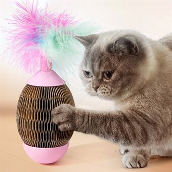 EETOYS kissan raaputuspallohöyhenmuotoilu aaltopahvipaperista pyöritettävä pallolelu kissanmintun kanssa