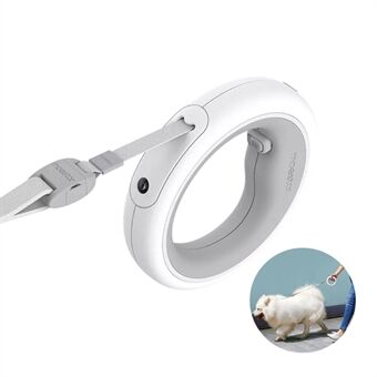 MOESTAR Updated 3m Retractable UFO Pet Leash Ring Dog Traction Rope with LED Night Light - Grey