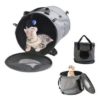3-in-1 kokoontaitettava kissan tunneli / talo / kantolaite sisäkäyttöön Outdoor Play Fun pallon kanssa