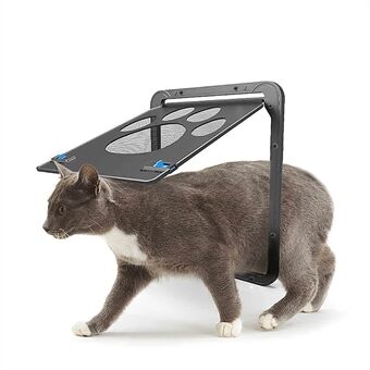 Lemmikkieläimen verkkoovi itsestään sulkeutuva, kestävä magneettinen läppäverkko automaattinen lukittava musta ovi pienen kissanpennun pennulle