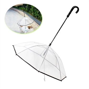 Lemmikkien sateenvarjo läpinäkyvä kokoontaittuva koiran sateenvarjo talutushihnalla sateenkestävä lumipitävä lemmikkikoiratarvike
