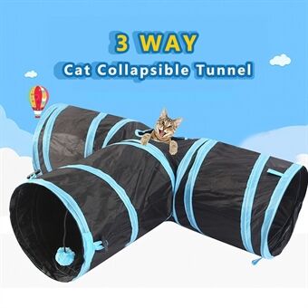 Kissoille Koirat Kanit Lemmikkieläimet Kotiin sisätiloissa 3-suuntainen leikki kokoontaitettava tunnelilelu - sininen