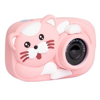 Cartoon Cat Kids -kamera 2,4 tuuman IPS HD -näyttö 2600 W Smart tarkennus ajoitettu kuvausvideotallennin (16G TF-kortilla)