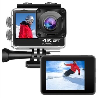 F200AA HD Dual Screen 1080P toimintakamera Langaton WiFi Outdoor Kannettava kamera DV-urheilukamera vedenpitävällä kotelolla
