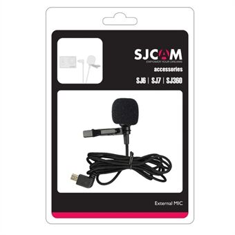 Ulkoinen SJCAM mikrofoni pidikkeellä SJCAM SJ6 / SJ7 / SJ360 toimintakameralle (lyhyt versio) - musta