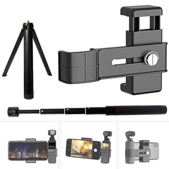 AGDY32 kannettava ammuntatarvike PC-puhelinpidike + kamerapidike + alumiiniseosjalusta + selfie-tikkujatko 1/4-liitännällä DJI Osmo -taskulle 1/2