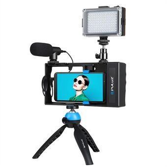 PULUZ PKT3121L Bluetooth-kädessä pidettävä älypuhelin Vlogging videotallennuslaitesarja, jossa mikrofoni + jalusta + täyttövalo