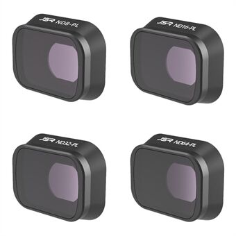 JUNESTAR KB-4IN1(NDPL) JSR-1663-20 DJI Mini 3 Pro 4 kpl/sarja linssisuodattimet ND8-PL + ND16-PL + ND32-PL + ND64-PL alumiiniseos+lasi kameran linssisuodatin