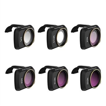 SUNNYLIFE MM-FI9258 6kpl/sarja DJI Mini SE/Mini 2/Mavic Mini MCUV+CPL+ND4+ND8+ND16+ND32 Monikerroksinen pinnoite optinen lasi kameran linssisuodattimet