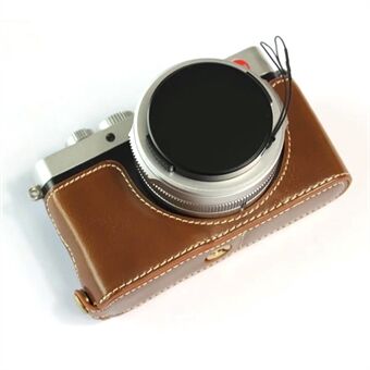 Leica D-lux7:lle Vaihtopuolen kamerakotelon alaosa aukeava PU-nahkainen takakansi