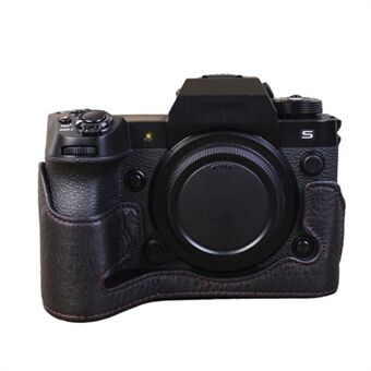 Fujifilm X-H2s -kameran alaosan kuori aitoa nahkaa, suuri aukkomuotoinen suojaava puolirunko