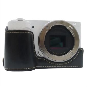 Sony ZV-E10 -kameran pohjakotelolle Scratch PU-nahkainen puolisuojakuori, jossa paristoaukko