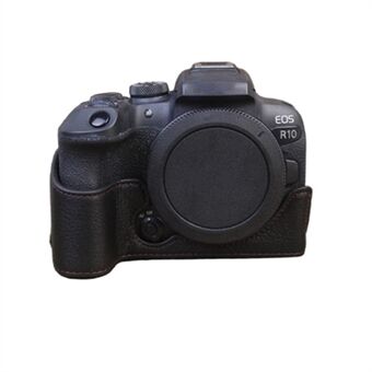Aitoa nahkaa oleva kameran pohjakotelo Canon EOS R10:lle, pölynkestävä kameran puolisuoja
