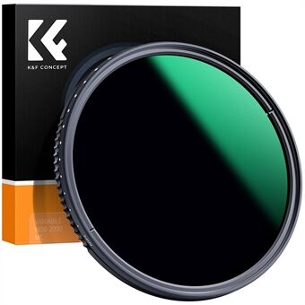K&F CONCEPT KF01.1361 82 mm ND8-ND2000 ND-suodatin kameran linssille 9-pisteen säädettävä neutraali tiheys monipinnoitettu suodatin vedenpitävä linssisuodatin