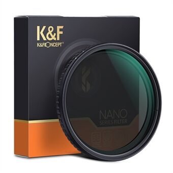 K&F CONCEPT KF01.1135 82 mm:n muuttuva fader ND2-ND32 -suodatin kameran linssiin No X Spot HD neutraalitiheyssuodatin 28-kerroksisella pinnoitteella