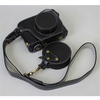 Aitoa nahkaa oleva kameran suojalaukku + hihna + kameran linssilaukku Fujifilm X100F:lle