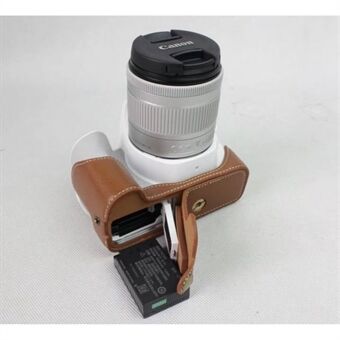 Aitoa nahkaa oleva puolipohjainen kamerasuojakotelo Canon EOS 200D:lle