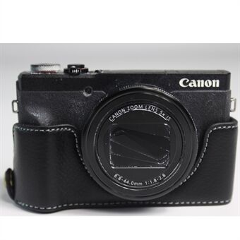 Aidosta nahasta valmistettu puolikameralaukun suojakotelo Canon PowerShot G5 X Mark II:lle