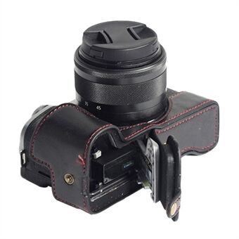 PU-nahkainen kameran suojakotelon kansi akun aukolla Canon EOS M6 Mark II:lle
