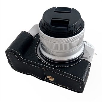 Canon EOS R50 / R100 Buffalo Texture PU-nahkainen pohjakotelo, puolirunkoisen kameran kansi akun aukolla