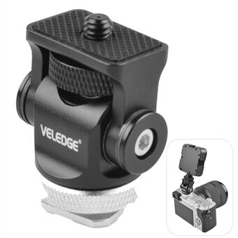 VELEDGE V1 kamerakiinnityssovitin mininäytölle mikrofonin täyttövalo Säädettävä metallikimbal 360 astetta pyörivä