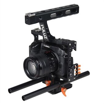 PULUZ PU3010 kädessä pidettävä kameran Quick pikakiinnityslevyllä Sony A7&A7S&A7R&A7R II:lle ja A7SII:lle, Panasonic Lumix DMC-GH4 digitaaliselle järjestelmäkameralle - oranssi