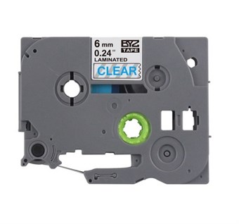 Brother-yhteensopiva TZc-113 Sininen teksti läpinäkyvä teippi 6 mm x 8 m