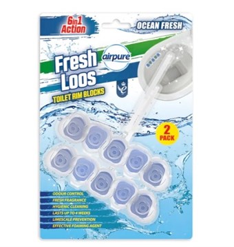 AirPure Fresh Loos 6 i 1 WC-Blok - Ocean Fresh - 1 kaksinkertainen pakkaus