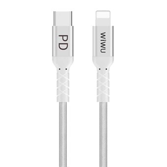 WIWU WP101 2,4 A USB-C / Type-C - 8-nastainen latauskaapeli - 1 m - valkoinen