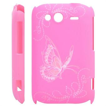 HTC Wildfire S Butterfly -kuori (vaaleanpunainen)